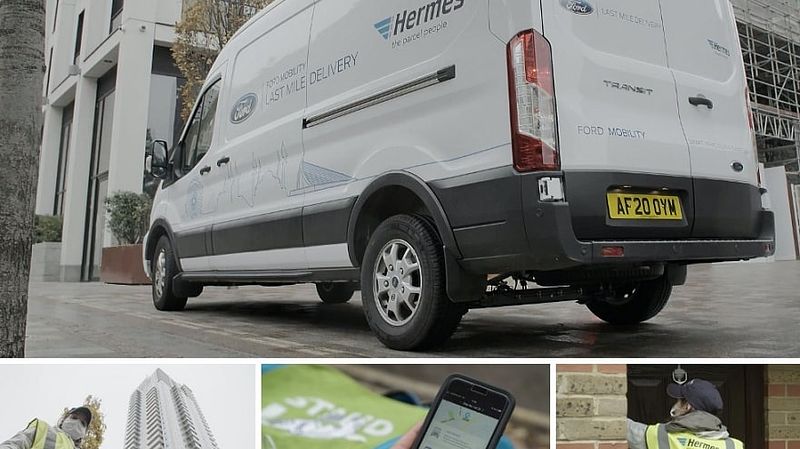 Nachhaltiges Online-Shopping: Ford und Hermes erproben Kombination von Lieferfahrzeugen und Fußgängerkurieren